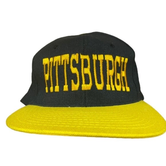 Nissin Pittsburgh Vintage Truck Stop Black Yellow Snapback Cap Hat Men's OS - Picture 1 of 5